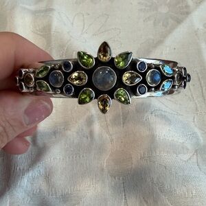 Nicky Butler Sterling Silver Multi-Gemstone Cuff in Green, Blue and Yellow